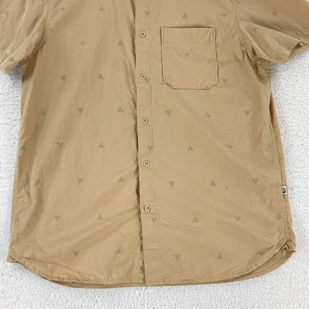 The North Face Brown Baytrail Pattern Button-Up‎ Shirt Mens Short Sleeve Size L